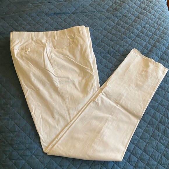 Men’s Canali Dress Pants Sz 36 White not hemmed and unworn. Stain. - Picture 2 of 5